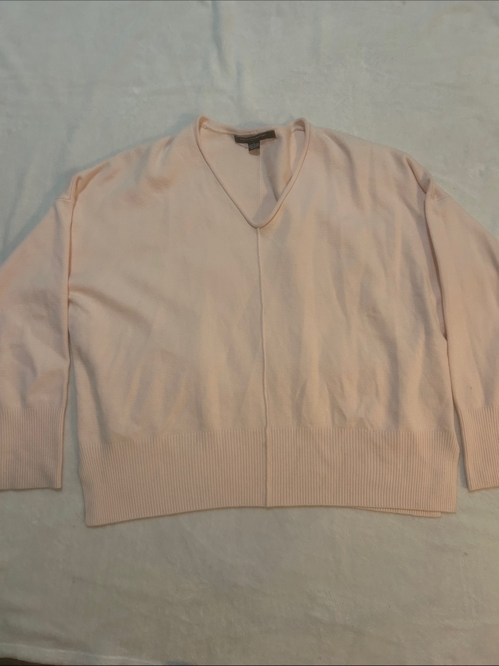French Connection Women’s Sweater Light Pink V Neck Size Large